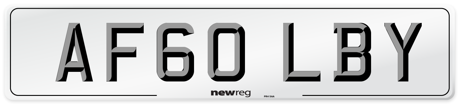 AF60 LBY Number Plate from New Reg